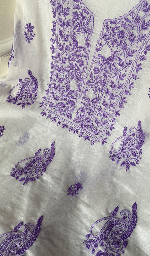 Women's Lakhnavi Handcrafted Mul Chanderi Kurta And Dupatta Set - HONC0263965