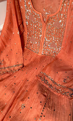 Load image into Gallery viewer, Women&#39;s Lakhnavi Handcrafted Mul Chanderi Semi-Stitched Kurta And Dupatta Set - HONC0323627
