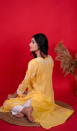 Load image into Gallery viewer, Rupam Women&#39;s Lucknowi Handcrafted Modal Cotton Chikankari Kurti - HONC0213698
