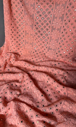 Load image into Gallery viewer, Women&#39;s Lakhnavi Handcrafted Viscose Georgette Chikankari Full Suit Material - HONC0271112
