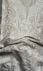 将图像加载到图库查看器中， Women&#39;s Lakhnavi Handcrafted Munga Silk Chikankari Kurta And Dupatta Set- HONC0280927
