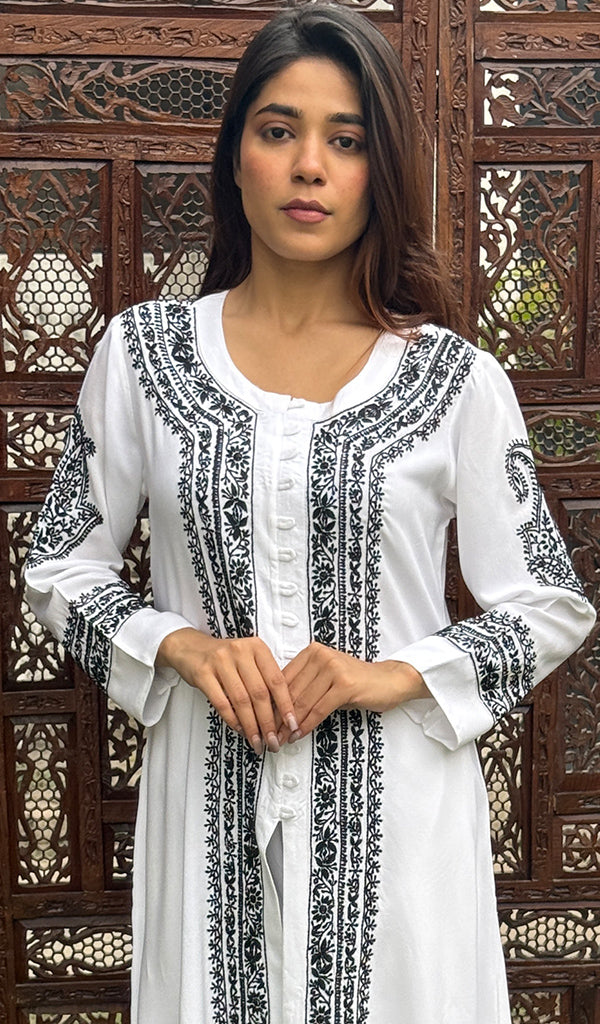 Women's Lucknowi Handcrafted Modal Cotton Chikankari Kurti - HONC0272659