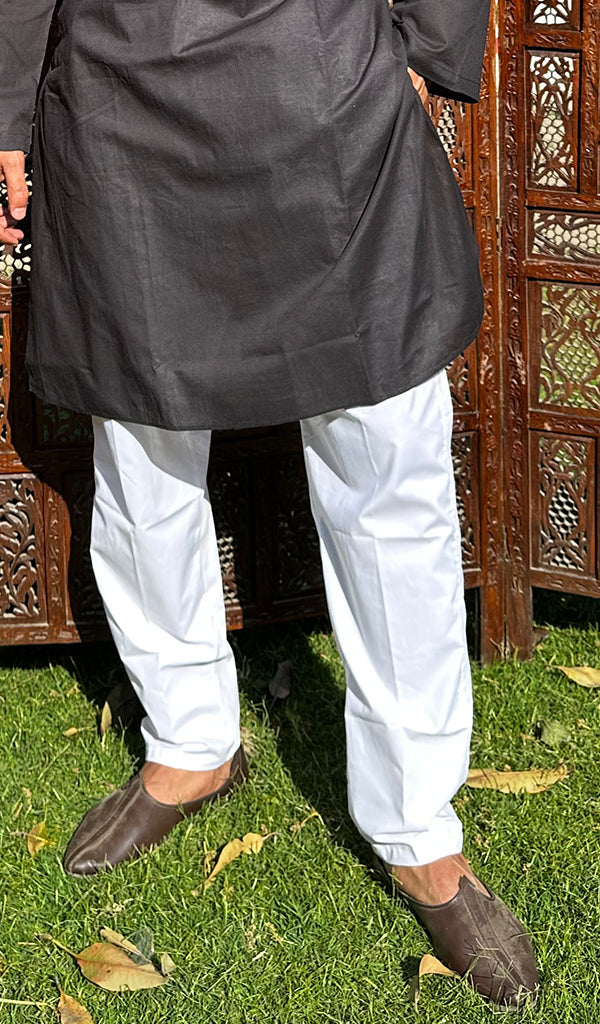Men's Lucknowi Handcrafted Cotton Chikankari Kurta - HONC0341909