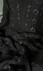 Load image into Gallery viewer, Women&#39;s Lakhnavi Handcrafted Pure Organza Chikankari Unstitched Kurta And Dupatta Set- HONC0309145
