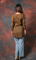 Load image into Gallery viewer, Women&#39;s Lakhnavi Handcrafted Cotton Chikankari Top - HONC0331496
