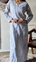 Load image into Gallery viewer, Shagufta Women's Lakhnavi Handcrafted Cotton Chikankari Kurti - HONC0350567