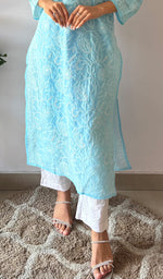 Load image into Gallery viewer, Anisa  Women's Lakhnavi Handcrafted Cotton Chikankari Kurti - HONC0356971