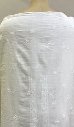 将图像加载到图库查看器中， Lucknowi Handcrafted White Cotton Chikankari Unstitched Men&#39;s Kurta Fabric -  HONC0222195
