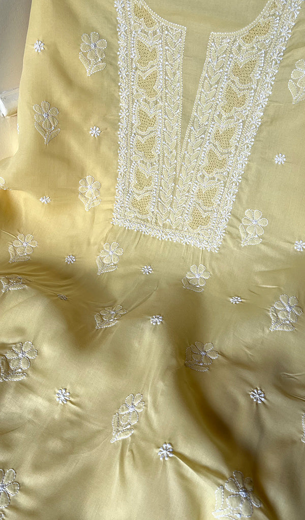 Farah Women's Lakhnavi Handcrafted Cotton Chikankari Suit Material-  HONC0265527