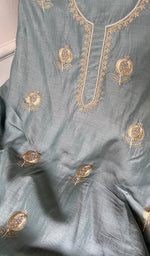Load image into Gallery viewer, Mahira Women's Lakhnavi Handcrafted Mul Chanderi Unstitched Chikankari Full Suit - HONC0355239
