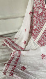 将图像加载到图库查看器中， Women's Lakhnavi Handcrafted Mul Chanderi Semi - Stitched Kurta And Dupatta Set - HONC0274497
