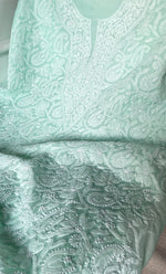 Load image into Gallery viewer, Women&#39;s Lakhnavi Handcrafted Unstitched Cotton Chikankari Suit Material - HONC0320323
