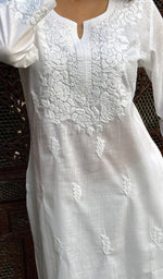 Load image into Gallery viewer, Women&#39;s Lucknowi Handcrafted Cotton Chikankari Kurti - HONC0217261
