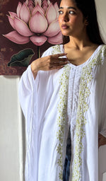 Load image into Gallery viewer, Women's Lucknowi Handcrafted Cotton Chikankari Kaftan - HONC0352334