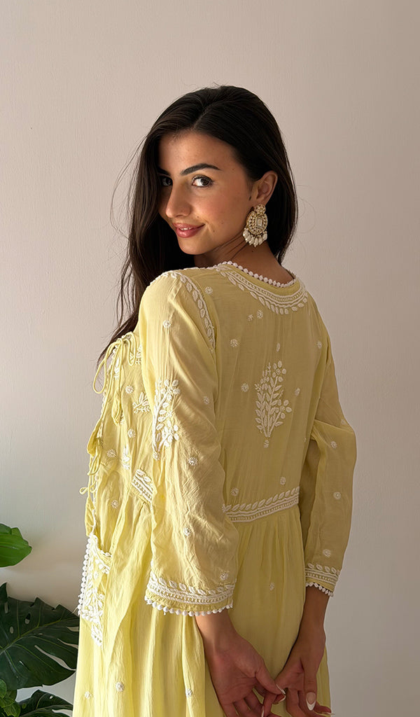 Fawziya Women's Lucknowi Handcrafted Cotton Angrakha - HONC0382663