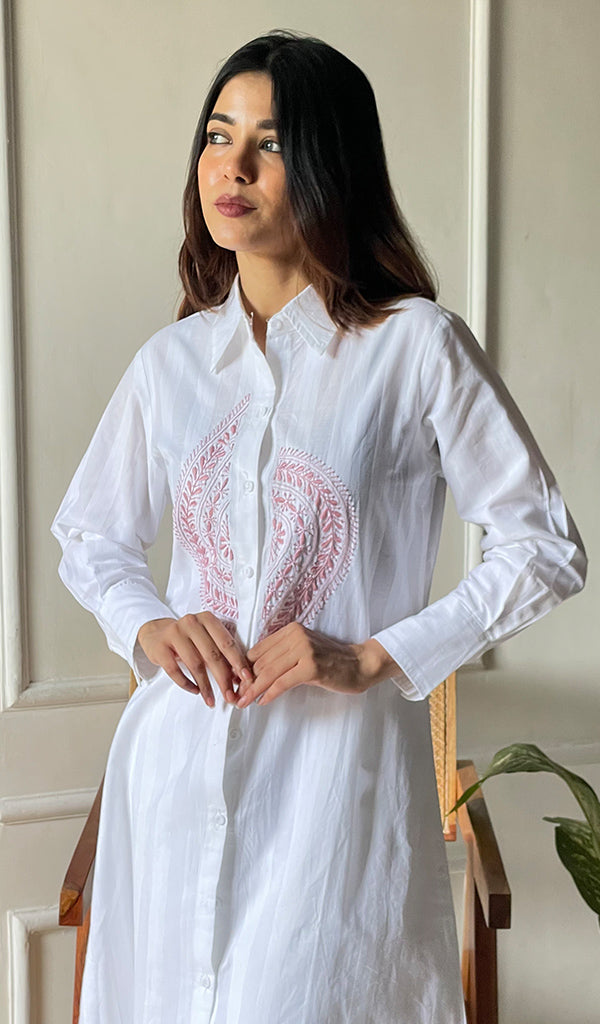 Women's Lucknowi Handcrafted Cotton Chikankari Dress - HONC0303915