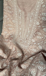 Load image into Gallery viewer, Women&#39;s Lakhnavi Handcrafted Munga Silk Chikankari Kurta And Dupatta Set- HONC0282782
