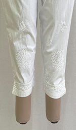 Load image into Gallery viewer, Women&#39;s Lakhnavi Handcrafted Cotton Chikankari Pant - HONC0166249