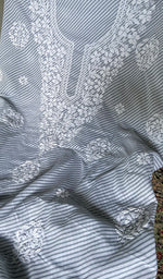 Load image into Gallery viewer, Women's Lakhnavi Handcrafted Cotton Chikankari Unstitched Kurti Fabric - HONC0364272