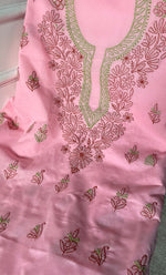 Load image into Gallery viewer, Women's Lakhnavi Handcrafted Unstitched Cotton Chikankari Suit Material - HONC0316590