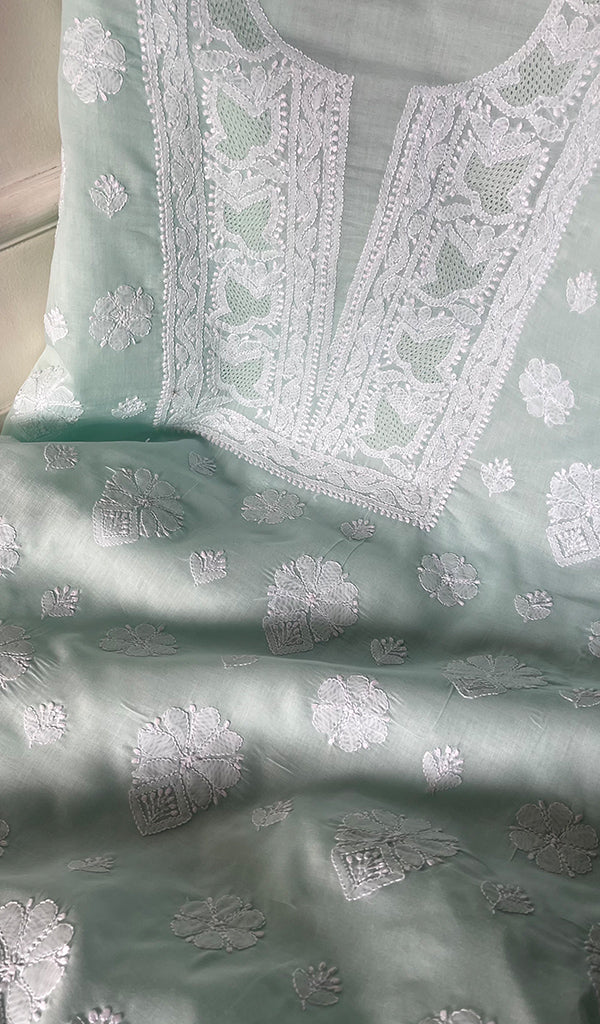 Women's Lakhnavi Handcrafted Cotton Chikankari Suit Material - HONC0291822