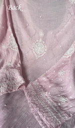 Load image into Gallery viewer, Mehar Women's Lakhnavi Handcrafted Mul Chanderi Semi - Stitched Kurta And Dupatta Set - HONC0596464