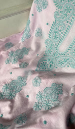 Load image into Gallery viewer, Women's Lakhnavi Handcrafted Cotton Unstitched Chikankari Suit Material - HONC0358196