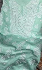 将图像加载到图库查看器中， Women&#39;s Lakhnavi Handcrafted Unstitched Cotton Chikankari Suit Material - HONC0285043
