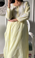 将图像加载到图库查看器中， Women's Lucknowi Handcrafted Cotton Chikankari Kurti - HONC0330799