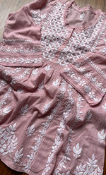 Load image into Gallery viewer, Women's Lakhnavi Handcrafted Cotton Chikankari Top -  HONC0282135