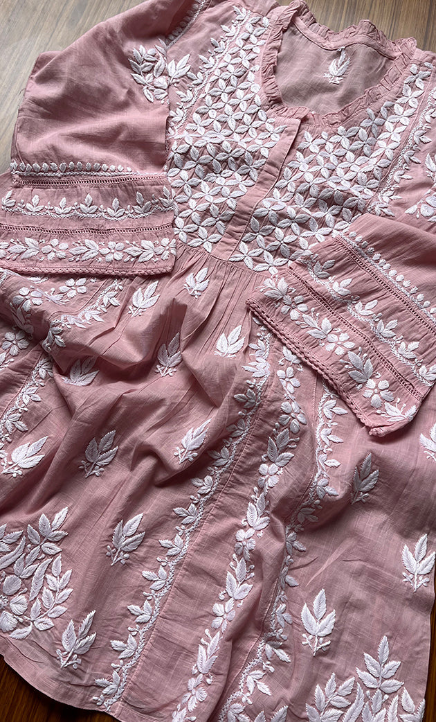 Women's Lakhnavi Handcrafted Cotton Chikankari Top -  HONC0282135