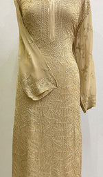 Women's Lakhnavi Handcrafted Viscose Georgette Chikankari Kurti -HONC0139825