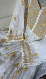 Load image into Gallery viewer, Women's Lakhnavi Handcrafted Mul Chanderi Semi - Stitchd Kurta And Dupatta Set - HONC0322136