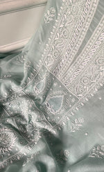 将图像加载到图库查看器中， Women's Lakhnavi Handcrafted Unstitchd Mul Chanderi Kurta And Dupatta Set - HONC0329031