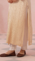 将图像加载到图库查看器中， Fareeha Women's Lakhnavi Handcrafted Viscose Georgette Chikankari Kurti - HONC0452169