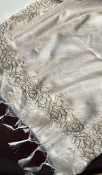 Load image into Gallery viewer, Women&#39;s Lakhnavi Handcrafted  Munga Silk Chikankari Dupatta - HONC01252245
