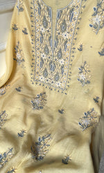 Load image into Gallery viewer, Women's Lakhnavi Handcrafted Mul Chanderi Unstitched Chikankari Full Suit Material - HONC0323589