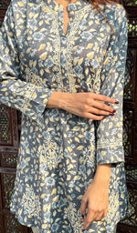 Load image into Gallery viewer, Women&#39;s Lakhnavi Handcrafted Cotton Chikankari Kurta And Palazzo Set - HONC0250018
