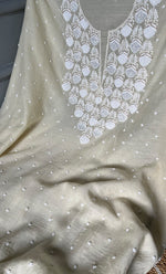 Load image into Gallery viewer, Jazba Women&#39;s Lakhnavi Handcrafted Mul Chanderi UnStitched Kurta And Dupatta Set - HONC0301704
