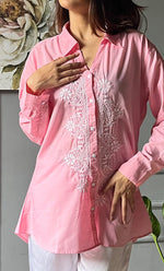 Load image into Gallery viewer, Women&#39;s Lakhnavi Handcrafted Cotton Chikankari Top - HONC0308384

