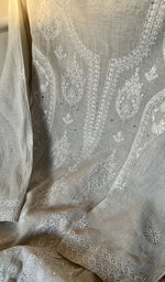 Load image into Gallery viewer, Women&#39;s Lakhnavi Handcrafted Tissue Chanderi Semi - Stitched Kurta And Dupatta Set - HONC0265428
