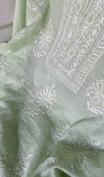Load image into Gallery viewer, Women's Lakhnavi Handcrafted Chanderi Silk Unstitched Chikankari Full Suit - HONC0351094