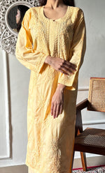 Load image into Gallery viewer, Women's Lakhnavi Handcrafted Cotton Chikankari Kurta And Palazzo Set - HONC0286935