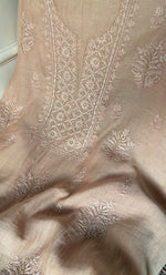 Load image into Gallery viewer, Women's Lakhnavi Handcrafted Mul Chanderi Unstitched Chikankari Full Suit Material - HONC0328132