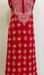 Load image into Gallery viewer, Women&#39;s Lakhnavi Handcrafted Cotton Chikankari Unstitched Kurti Fabric - HONC0195810
