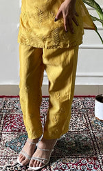 Load image into Gallery viewer, Amreena Women's Lakhnavi Handcrafted Chanderi Silk Chikankari Top And Pant Set - HONC0322964