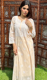 Shiza Women's Lucknowi Handcrafted Cotton Chikankari Kurti - HONC0226737