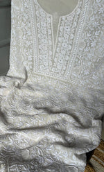 Load image into Gallery viewer, Women&#39;s Lakhnavi Handcrafted Pure Silk Georgette Chikankari Kurta And Dupatta Set- HONC0294501
