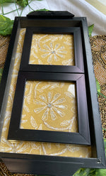 Load image into Gallery viewer, Handcrafted Chikankari Tray with Two Coasters – Wooden Frame - HONC0230903
