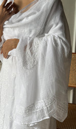 Load image into Gallery viewer, Nazm Women&#39;s Lucknowi Handcrafted Kota Cotton Chikankari Dupatta - HONC0300722
